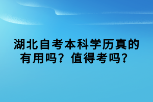 湖北自考本科學歷真的有用嗎？值得考嗎？