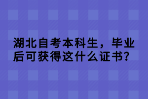 湖北自考本科生，畢業(yè)后可獲得這什么證書？