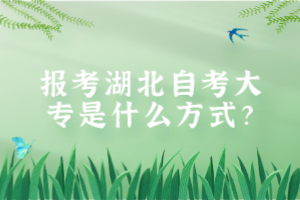 報(bào)考湖北自考大專是什么方式？
