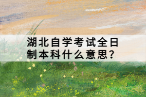 湖北自學(xué)考試全日制本科什么意思？