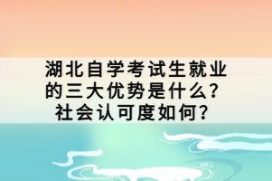 湖北自學(xué)考試生就業(yè)的三大優(yōu)勢(shì)是什么？社會(huì)認(rèn)可度如何？
