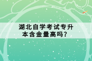 湖北自學(xué)考試專升本含金量高嗎？