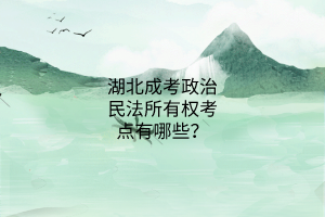 湖北成考政治民法所有權(quán)考點(diǎn)有哪些？