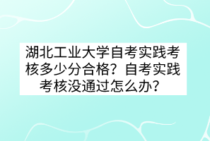 湖北工業(yè)大學自考實踐考核多少分合格？自考實踐考核沒通過怎么辦？