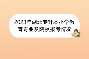 2023年湖北專升本小學(xué)教育專業(yè)及院校報(bào)考情況 2023年湖北專升本小學(xué)教育專業(yè)及院校報(bào)考情況
