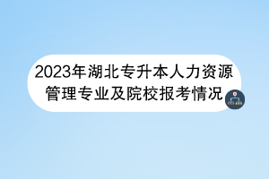 2023年湖北專升本人力資源管理專業(yè)及院校報考情況 2023年湖北專升本人力資源管理專業(yè)及院校報考情況