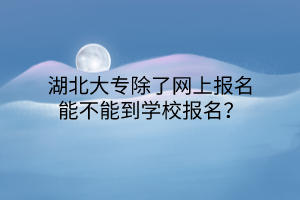 湖北大專除了網(wǎng)上報名能不能到學校報名？