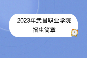 2023年武昌職業(yè)學(xué)院招生簡章