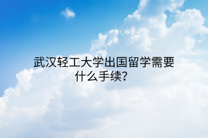 武漢輕工大學(xué)出國留學(xué)需要什么手續(xù)？