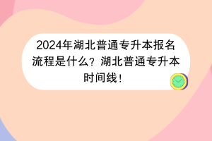 2024年湖北普通專升本報(bào)名流程是什么?湖北普通專升本時(shí)間線! 2024年湖北普通專升本報(bào)名流程是什么?湖北普通專升本時(shí)間線!