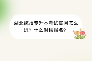 湖北統(tǒng)招專升本考試官網(wǎng)怎么進?什么時候報名? 湖北統(tǒng)招專升本考試官網(wǎng)怎么進?什么時候報名?