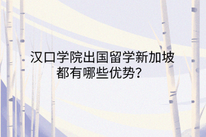 漢口學(xué)院出國留學(xué)新加坡都有哪些優(yōu)勢(shì)？