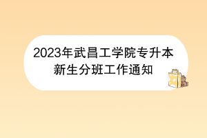 2023年武昌工學(xué)院專升本新生分班工作通知 2023年武昌工學(xué)院專升本新生分班工作通知