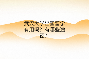 武漢大學(xué)出國留學(xué)有用嗎?有哪些途徑? 武漢大學(xué)出國留學(xué)有用嗎?有哪些途徑?