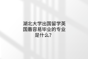湖北大學出國留學英國最容易畢業(yè)的專業(yè)是什么？