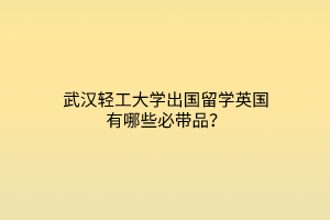 武漢輕工大學(xué)出國(guó)留學(xué)英國(guó)有哪些必帶品? 武漢輕工大學(xué)出國(guó)留學(xué)英國(guó)有哪些必帶品?