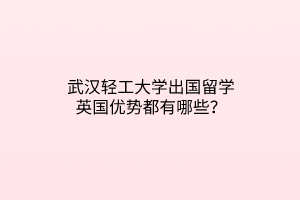 武漢輕工大學(xué)出國留學(xué)英國優(yōu)勢都有哪些? 武漢輕工大學(xué)出國留學(xué)英國優(yōu)勢都有哪些?