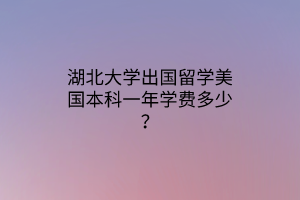 湖北大學(xué)出國留學(xué)美國本科一年學(xué)費(fèi)多少? 湖北大學(xué)出國留學(xué)美國本科一年學(xué)費(fèi)多少?