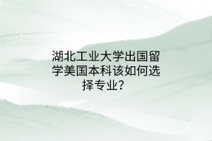 湖北工業(yè)大學出國留學美國本科該如何選擇專業(yè)? 湖北工業(yè)大學出國留學美國本科該如何選擇專業(yè)?