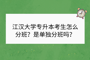 江漢大學(xué)專升本考生怎么分班?是單獨(dú)分班嗎? 江漢大學(xué)專升本考生怎么分班?是單獨(dú)分班嗎?