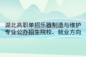 湖北高職單招樂器制造與維護專業(yè) 湖北高職單招樂器制造與維護專業(yè)