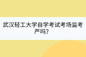 武漢輕工大學(xué)自學(xué)考試考場監(jiān)考嚴(yán)嗎？