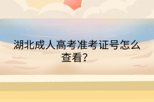 湖北成人高考準考證號怎么查看？