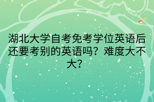 湖北大學(xué)自考免考學(xué)位英語后還要考別的英語嗎？難度大不大？