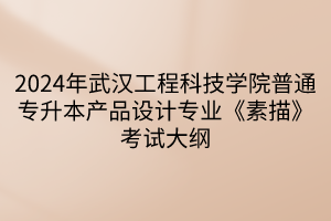 2024年武漢工程科技學(xué)院普通專升本產(chǎn)品設(shè)計(jì)專業(yè)《素描》考試大綱(1) 2024年武漢工程科技學(xué)院普通專升本產(chǎn)品設(shè)計(jì)專業(yè)《素描》考試大綱(1)