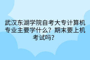 武漢東湖學院自考大專計算機專業(yè)主要學什么？期末要上機考試嗎？