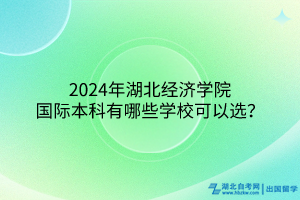 2024年湖北經(jīng)濟(jì)學(xué)院國際本科有哪些學(xué)校可以選？