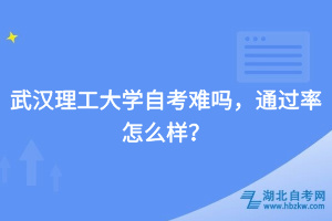 武漢理工大學(xué)自考難嗎，通過率怎么樣？
