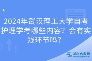 2024年武漢理工大學(xué)自考護(hù)理學(xué)考哪些內(nèi)容？會(huì)有實(shí)踐環(huán)節(jié)嗎？