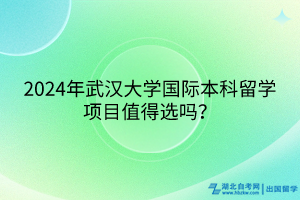 2024年武漢大學(xué)國際本科留學(xué)項目值得選嗎? 2024年武漢大學(xué)國際本科留學(xué)項目值得選嗎?