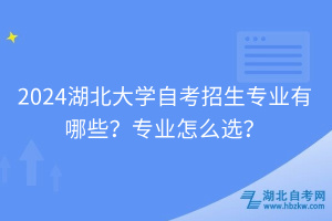 2024湖北大學(xué)自考招生專業(yè)有哪些？專業(yè)怎么選？