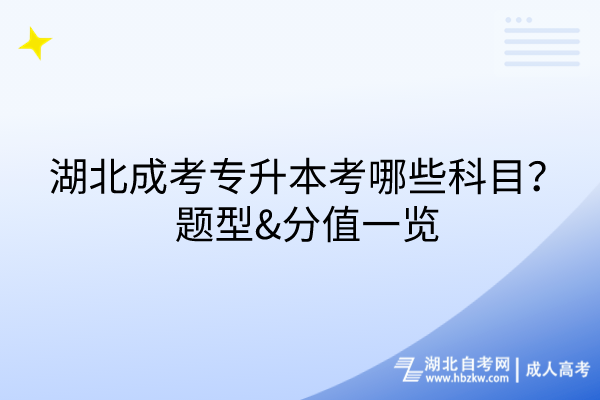 湖北成考專升本考哪些科目?題型&分值一覽 湖北成考專升本考哪些科目?題型&分值一覽