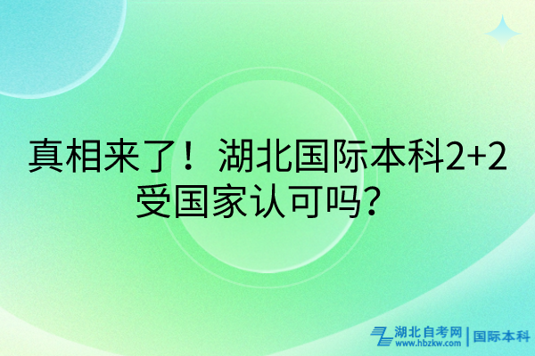 真相來了！湖北國際本科2+2受國家認可嗎？