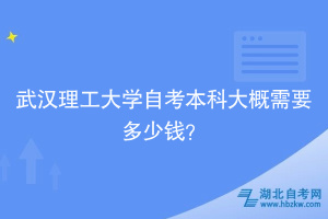 武漢理工大學(xué)自考本科大概需要多少錢？