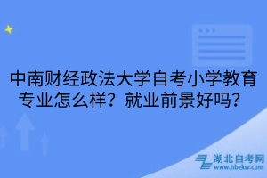 中南財(cái)經(jīng)政法大學(xué)自考小學(xué)教育專業(yè)怎么樣？就業(yè)前景好嗎？