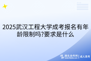 2025武漢工程大學(xué)成考報名有年齡限制嗎?要求是什么