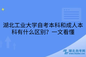 湖北工業(yè)大學(xué)自考本科和成人本科有什么區(qū)別？一文看懂