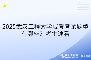 2025武漢工程大學(xué)成考考試題型有哪些？考生速看