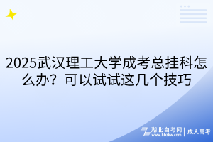 2025武漢理工大學(xué)成考總掛科怎么辦？可以試試這幾個(gè)技巧