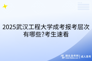 2025武漢工程大學成考報考層次有哪些?考生速看