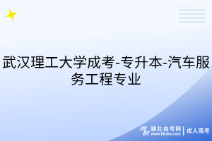 武漢理工大學(xué)成考-專升本-汽車服務(wù)工程專業(yè)