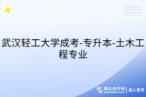 武漢輕工大學(xué)成考-專(zhuān)升本-土木工程專(zhuān)業(yè)