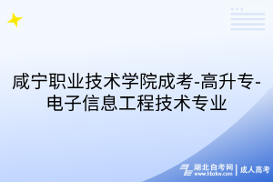 咸寧職業(yè)技術(shù)學(xué)院成考-高升專-電子信息工程技術(shù)專業(yè)