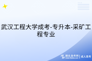 武漢工程大學(xué)成考-專(zhuān)升本-采礦工程專(zhuān)業(yè)