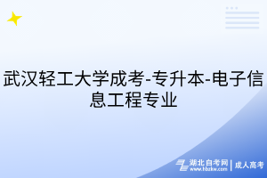 武漢輕工大學(xué)成考-專(zhuān)升本-電子信息工程專(zhuān)業(yè)