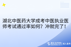 湖北中醫(yī)藥大學成考中醫(yī)執(zhí)業(yè)醫(yī)師考試通過率如何？沖就完了！